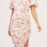 ASTR Cinched Ruffle Front Short Sleeve Dress Photo 0