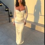 House Of CB  'Perdi' Vintage Ivory Satin Maxi Dress NWOT Size M‎ Photo 12