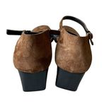 Paloma Round Square Suede Toe Chunky Heels Mary Jane Shoes feature leather 7.5 Brown Photo 3