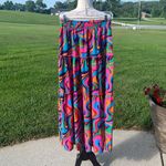 Maxi Skirt 70s Vibe High Waist Tiered Flowy Pink Photo 8