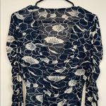 Free People Women’s Through the Meadow Floral Ruched Hook-Closures Ruffle Blouse Photo 6