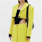 ZARA Cut Out Lime Green Blazer - size M Photo 0