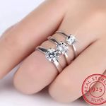 Boutique 1 Ct Solitaire Engagement‎ Ring Brilliant-Cut Simulated Diamond, Size 8 Photo 1