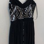 City Studio Black Silver Sequin Mini Dress With Train Formal Prom Homecoming Size undefined Photo 5
