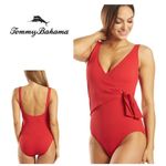 Tommy Bahama New. red wrap swimsuit. MSRP $169 size 10 Photo 1