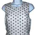 EXPRESS White With Black Polka Dot Skater Dress Full Zip Back EUC 4 Photo 2