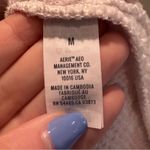 Aerie  Cream Fleece Quarter Zip Sweatshirt Size Medium Photo 3