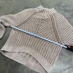 Free People  Sweater Sweetheart Chunky Rib Knit Pullover Tan mock neck sweater Photo 4