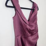Galina Signature Purple Satin Evening Gown NWT Size 6 Purple Prom Dress Photo 5