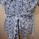 Max Studio NWOT Blue and White Patterned Blouse Photo 4