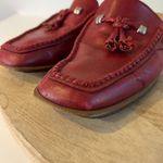 Brighton Vintage 90s Red Genuine Leather Italy Made Tassel Loafer Mule Size 8.5 Photo 3
