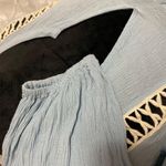 Umgee Boho Bohemian Tunic Blouse Top Carolina Blue Braided Detail Sz M EUC Photo 6