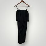 Shona joy  Core Strapless Frill Maxi Dress Black‎ Size 2 Evening Formal Cocktail Photo 11