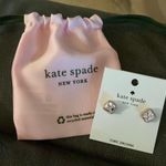 Kate Spade Save the date Rose Gold pave princess cut Cubic Zirconia stub earring Photo 0