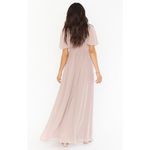 Show Me Your Mumu Emily Empire Maxi Dress Large Soft Beige Chiffon $188 MSRP Photo 2