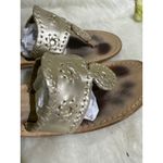 Jack Rogers  Gold Leather Thong Sandals Classic Summer Shoes Photo 1
