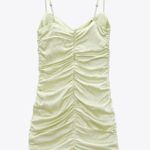 ZARA Satin Effect Ruched Drapped Mini Dress Photo 2