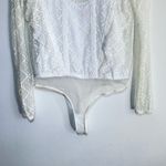 Free People  Goldie Ruffled‎ Lace Bodysuit Ivory Size S Cottagecore Soft Girl Photo 2