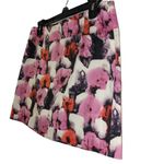J.Crew Women's Mini Skirt Strech Floral Watercolor Y2K Pink/White/Black Sz 6 Photo 2