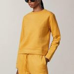 Patrizia Pepe Crew Neck Fleece Sweatshirt In Yellow Size 0 Organic Cotton Photo 2