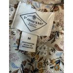 st. john's bay St Johns Bay Brown/Cream Floral Rayon Blouse V Neck 3/4 Sleeve Size M Flowy Photo 7