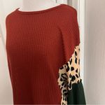 Pink Lily  Waffle Color Block Puff Sleeve Top Photo 2