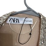 ZARA Sequin Wrap Dress Women’s Size Small Gold Long Sleeve Mini Partywear Photo 11