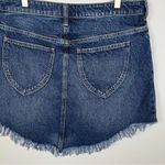 Free People  Frayed-Hem Jean Skirt in Indigo Blue Photo 6