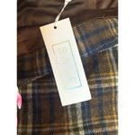 Sage NWT  The Label Brown Navy Plaid Pleated Wrap Skort Size Small Photo 2