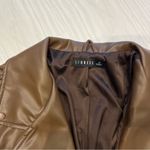 LIONESS cropped brown leather jacket Photo 3