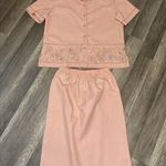 Vtg Alfred Dunner Women’s 2 Piece Set 10 Top And Skirt Pink Embroidered Floral Photo 0