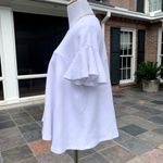 Kaari Blue  White Flutter Babydoll Top S Photo 2