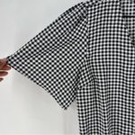 Ann Taylor Checked Knot Front Top Button Front B Neck Short Sleeve Chiffon Photo 4
