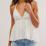 Free People  White Halter Peplum Top Photo 0