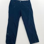 Chico's XL Crop Cargo Pants Womens Blue Utility Roll Up Pockets Stretch Photo 3