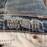 American Eagle Dreamy Drape Super High Rise Baggy Wide Leg Womens 18 Blue Photo 6