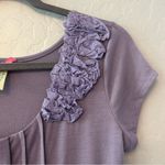 Downeast  Basics purple short sleeve pleated dress with rosette size medium Photo 3