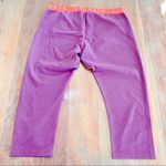 Under Armour  Plum Capri Leggings with Neon Orange Waistband Size XXL Photo 4