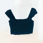 Wild Fable Black Cropped Sweetheart Milkmaid Bow Top Women's Size XS Photo 2