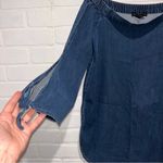 White House | Black Market  Denim Bell-Sleeve Top Photo 6