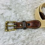 Jordache Woven Belt Leather Brown, Brass Small Photo 2