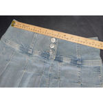 BDG Urban Outfitter Denim Pleated School Girl Jean Mini Skirt 3 Button Front M Photo 4