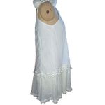 Bindu Boho Sundress Paloma Blue Tassel Tie Lined Tiered small white new Photo 3