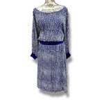 Anthropologie  Maeve Size M Gemma Blue White Geometric Dolman Sleeve Dress Photo 1