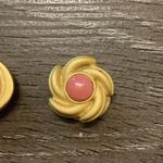 Vtg Pink Button Cover Gold Photo 2