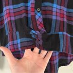 Aeropostale NWT  Purple Blue Long Sleeve Plaid Knot-Front Woven Shirt Flannel Photo 4