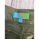 Tahiti Reef Club Capri Pants Womens 8 Green Embroidered Pineapple Pockets Cotton Photo 2