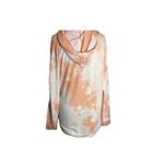 Enti Peach White Tie Dye Lightweight Hoodie Sweatshirt Women’s Pink Size M Photo 4