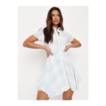 ✨ 
Missguided Skater White & Blue Checked Button Down Shirt Dress✨ Photo 2