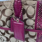 Coach Y2k  Signature Python Stripe Tote Bag Raspberry Photo 12